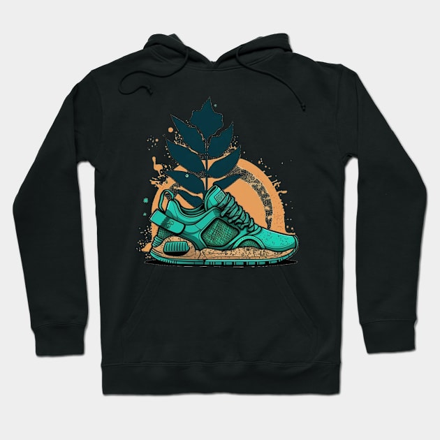 Make a Bold Eco-Friendly Statement with Greenbubble's Cartoon Style Sneaker with Plant Hoodie by Greenbubble